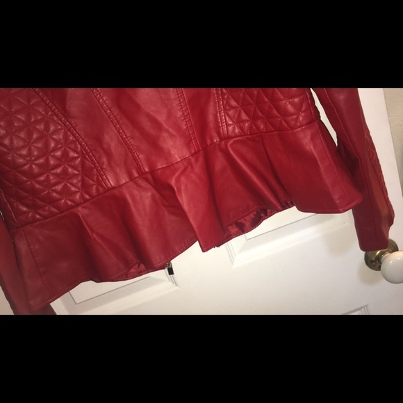 NY&C Red & Gold Faux Leather Jacket NWT - Picture 8 of 8